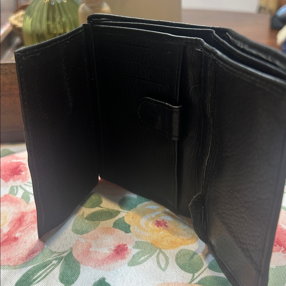 Black Leather Bifold Wallet butter soft broke in - Picture 3 of 8